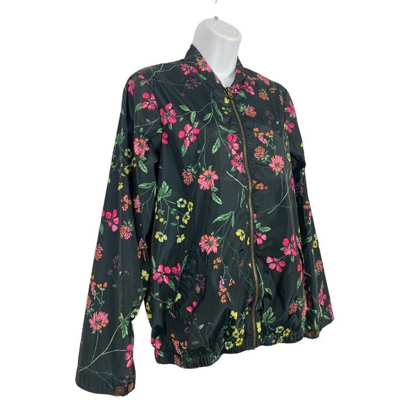 Signature Weekend Womens Floral Print Lightweight Jacket With Ribbed Hem & Cuffs - Picture 3 of 10